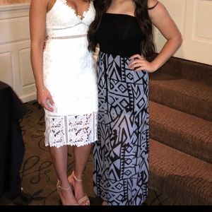 Blue and black dress